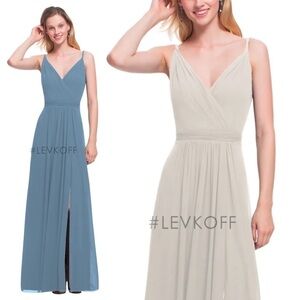 BILL LEVKOFF Sz 8 Bridesmaid Desert Grey Dress Style 7021